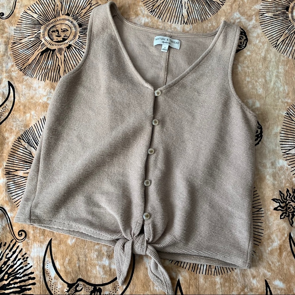 Madewell Texture & Thread Tan Sleeveless Top